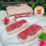 Beef Sirloin aged frozen STEER young cattle Australia HEALTHY BEEF whole cuts 2.6-3.0 kg/pc (price/kg) Striploin / New York Strip / Has Luar - IN STOCK